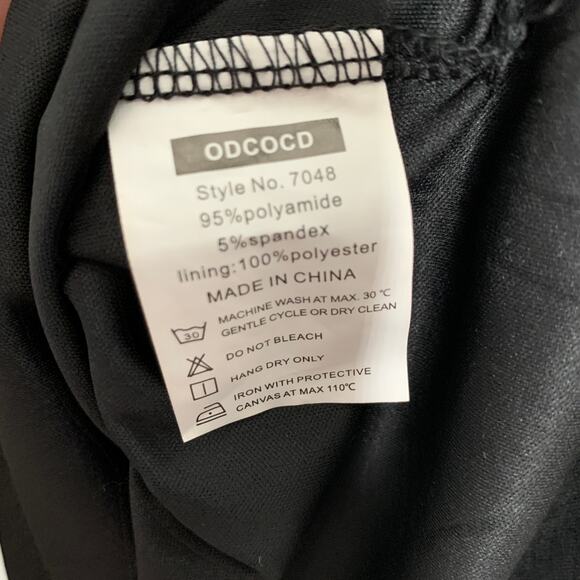 ODCOCD women's black lace short sleeve pencil cocktail dress Small - Picture 10 of 11